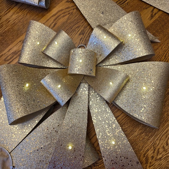 Gold Glitter Christmas Wedding  LED Lights Battery Operated Decoration 24" - Picture 2 of 14